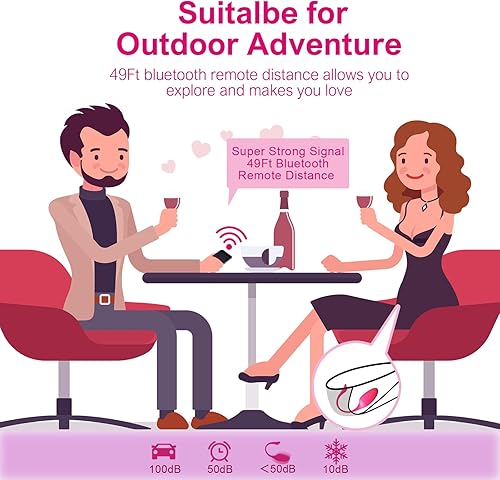 Miniatura 3 de Pink Fun - Vibrador con control remoto para el punto G, con Bluetooth de larga distancia, recargable, para adultos, más de 10 vibraciones para rosa