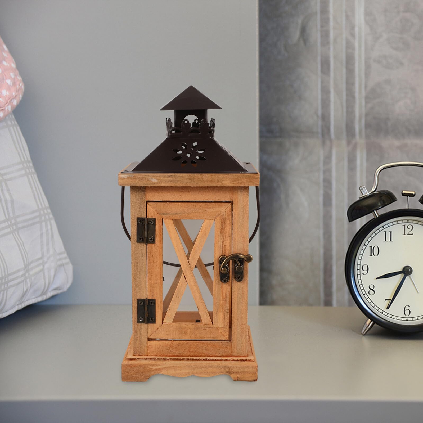 TOYANDONA Rustikale Teelichthalter Kerzenlaterne Retro Dekoration für Wohnzimmer Hochzeitsdeko Langlebiger Kerzenhalter
