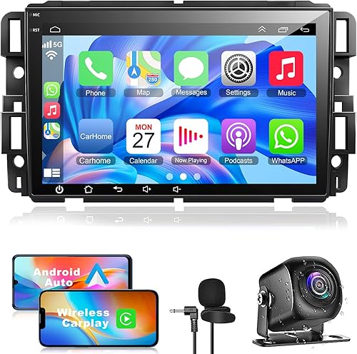 Radio estéreo para automóvil Android 12 para Chevy Silverado GMC Sierra Buick Enclave 2007-2012, 8 pulgadas IPS pantalla táctil Radio de coche GPS