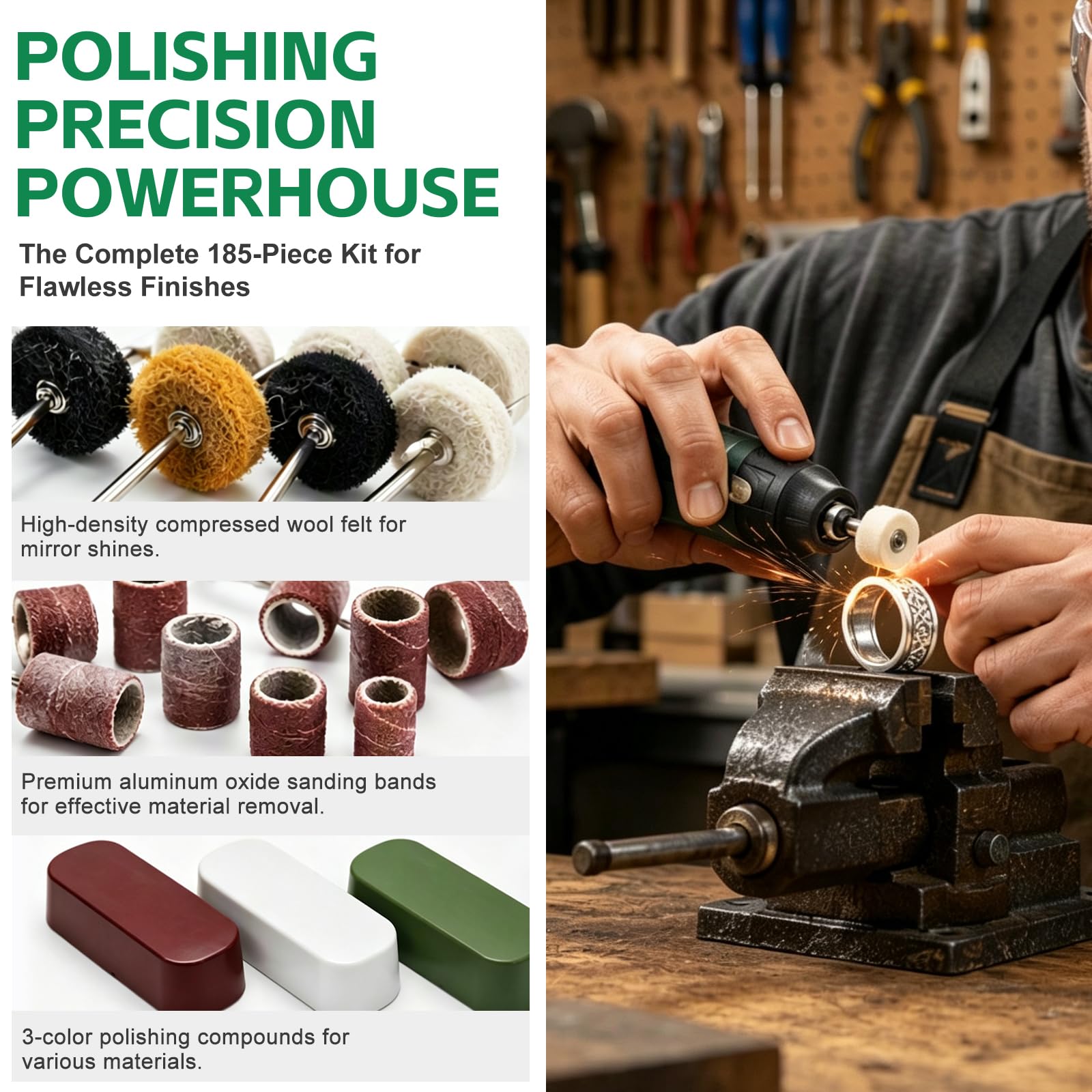 Dremel Polishing Kit - 185 Piece Buffing Set -4