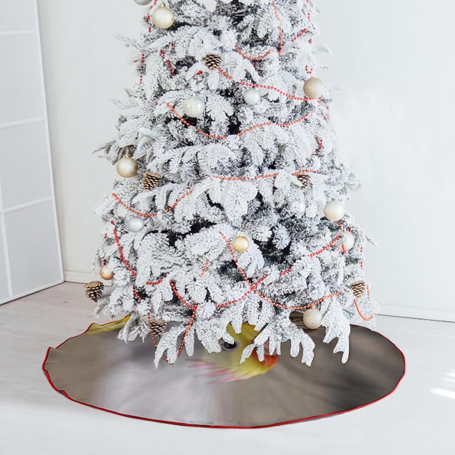 Christmas Tree SkirtCute Cockatielclassic Fashion Tree Skirt Painted Multifunctional Christmas Tree Skirt