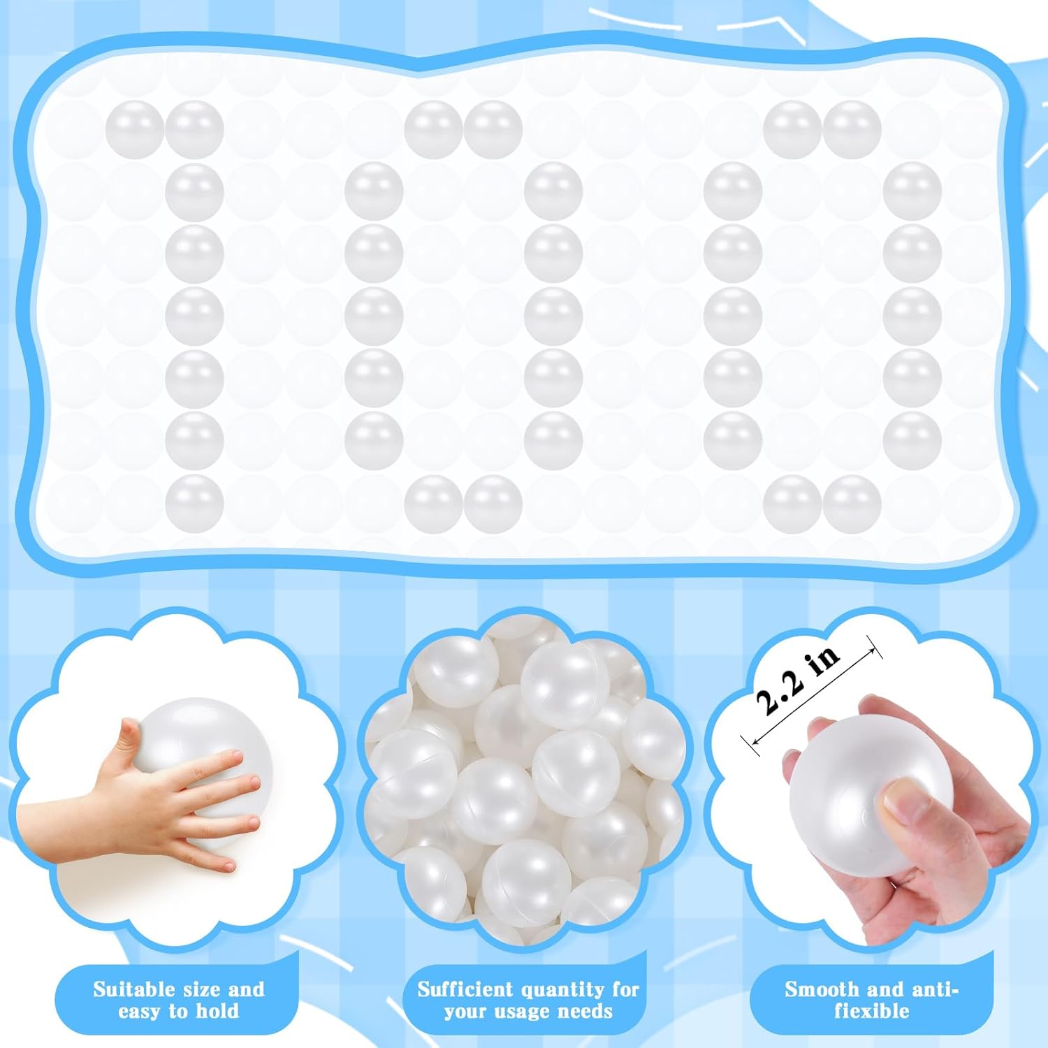 STARBOLO Ball Pit Balls - 100 170 Crush Proof Plastic Children's Toy Balls Macaron Colorful Ocean Balls for Boys Girls Birthday Party Games Pool Tent