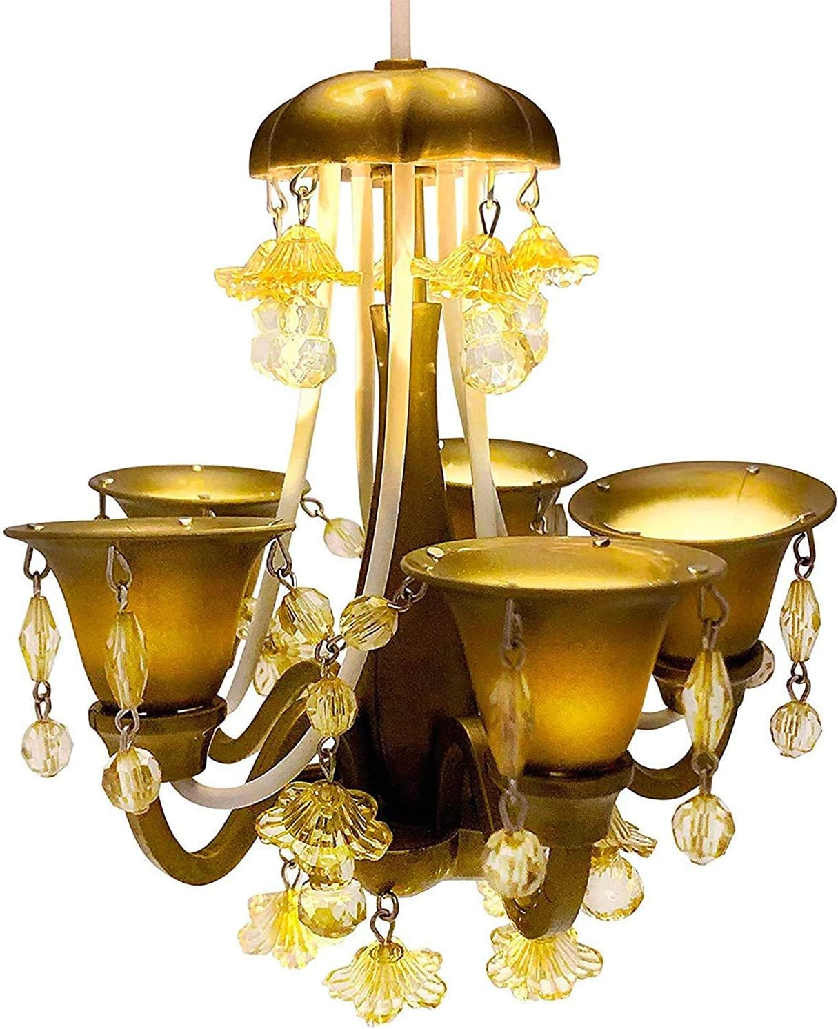 Locker Chandelier LED Light - School Locker Ceiling Light Decor Decoration Accessories with Magnet (Gold-Daylight)