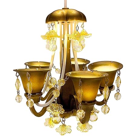 InstaLocker Locker Chandelier LED Light - School Locker Ceiling Light Decor Decoration Accessories with Magnet (Gold-Daylight)