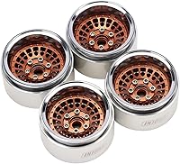 Vista 6 de INJORA 1.9" Beadlock Llanta de rueda compensada -0.394 in Rueda de aluminio para SCX10 Pro TRX4 VS4-10 Gen8 1/10 RC Crawler Car (bronce)
