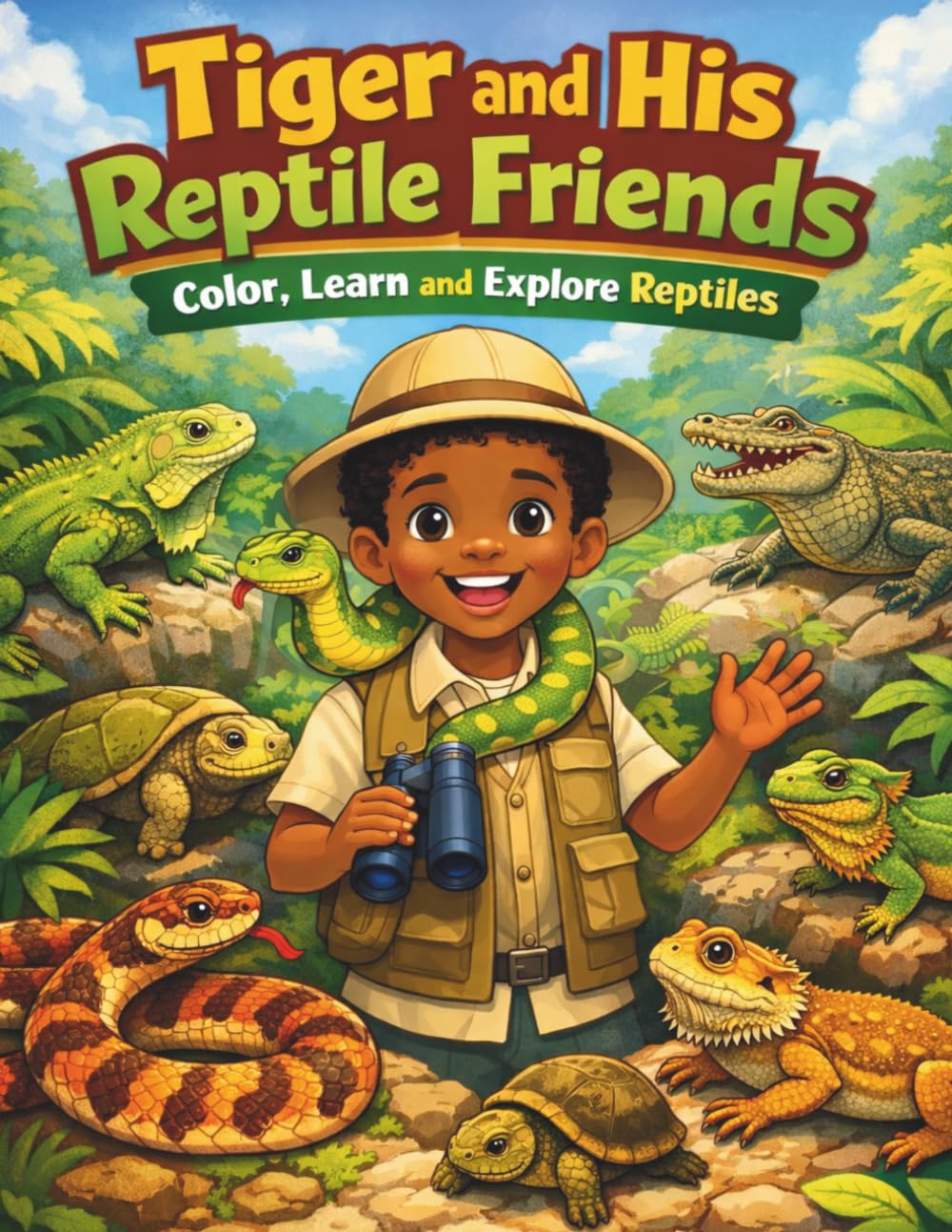 Tiger and His Reptile Friends: Color, Learn and Explore Reptiles (Tiger's Learning Adventures)