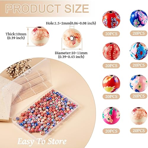 Miniatura 109 de Craftdady 200 cuentas sueltas de arcilla polimérica Plumeria Flower Spacer de 0.472 x 0.315 in, colores mezclados al azar, 5 pétalos, cuentas Flores