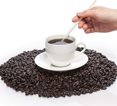 Miniatura 3 de Honoson 100 palitos desechables de plástico redondo con tapa de cristal (dorado)