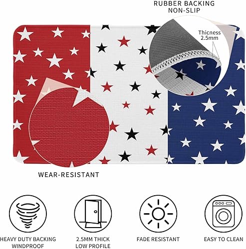 Vista 97 de Tapete de Feliz Navidad, tapete antideslizante para puerta delantera, baño, cocina, dormitorio, patio, entrada, 16 x 24 pulgadas, rojo, negro y verde