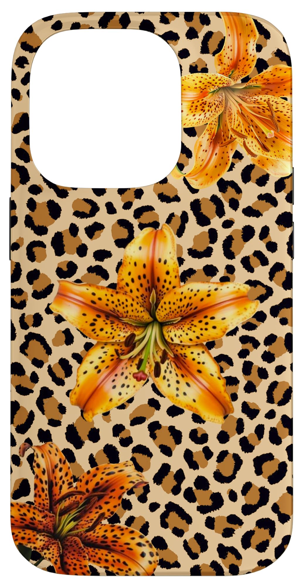 Aesthetic Retro Leopard Tiger Lily Girl Women Case for iPhone 14 Pro