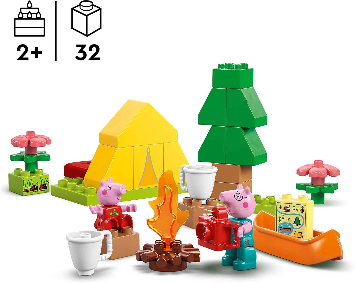 Lego 10452 Peppa Pig Going to Camp, Toy, Birthday, Present, Blocks, Educational, Boys, Girls, Children, 1/2, 4 Years, Toddler, Pretend Play, Pretend Play