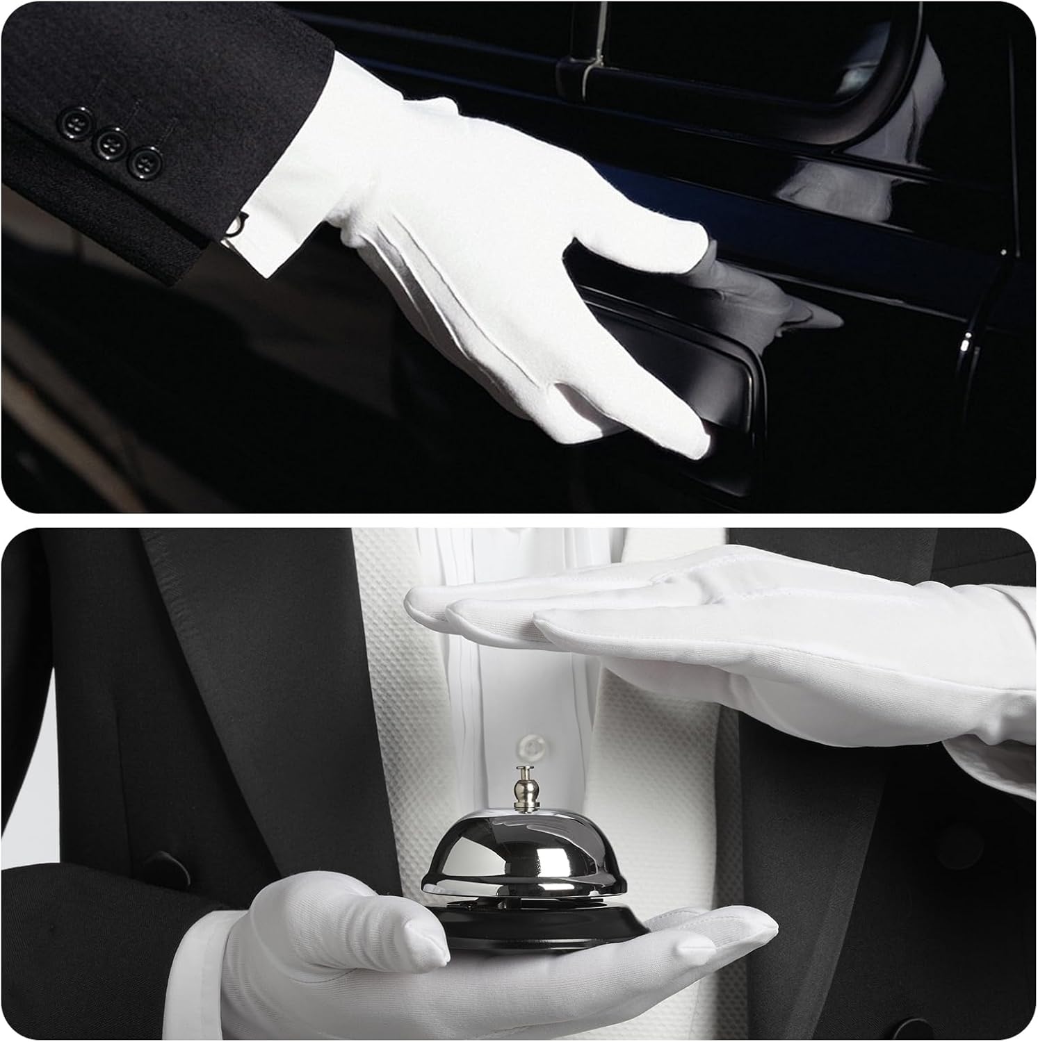 ztowoto White Gloves Costume For men, White Cotton Gloves Sweatproof, White Gloves for Cosplay， Evening Wear, Jewelry Inspection