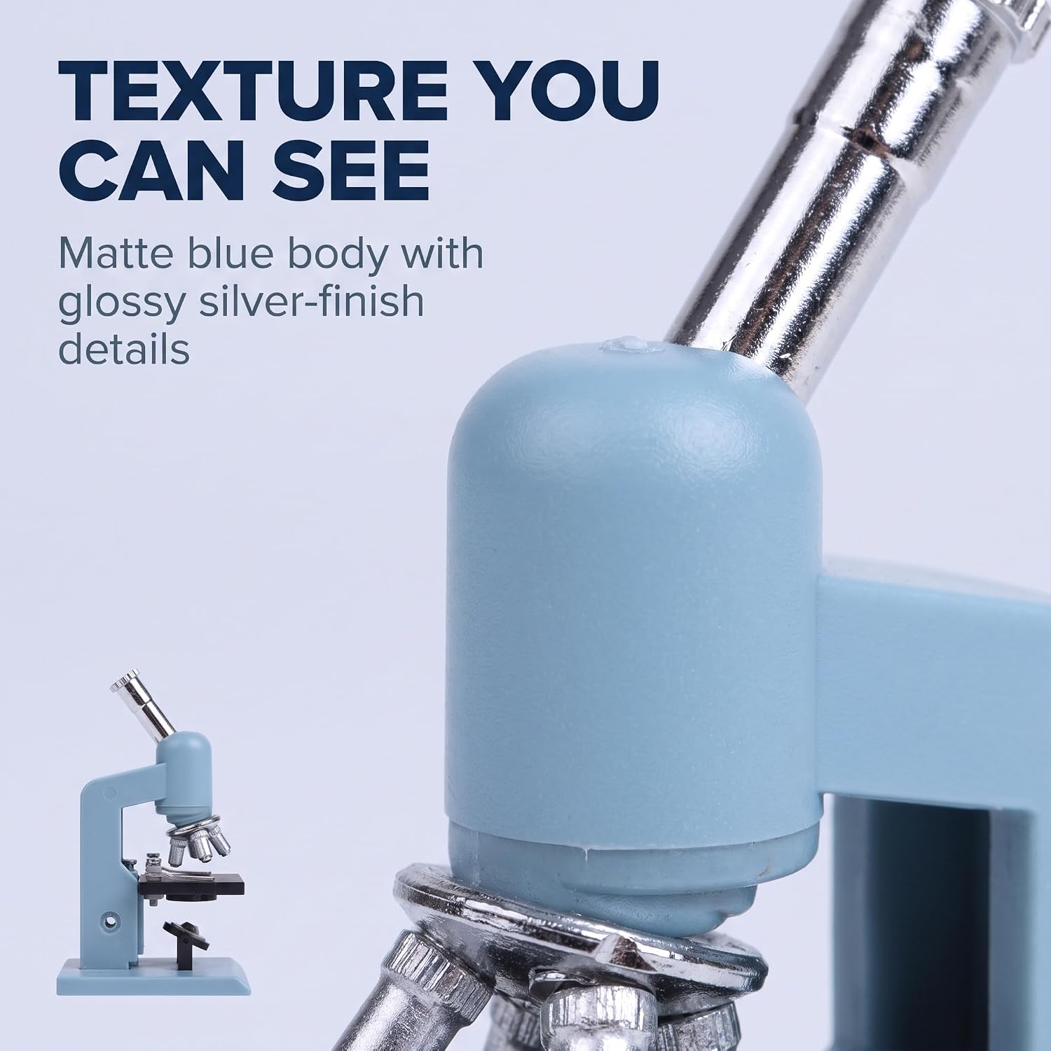 Blue Miniature Microscope, Plastic Dollhouse Mini Laboratory Tool for Dollhouse Science STEM Scene, Experiment Scene Doll House Kit for 1:12 Scale Decor Accessories image 2
