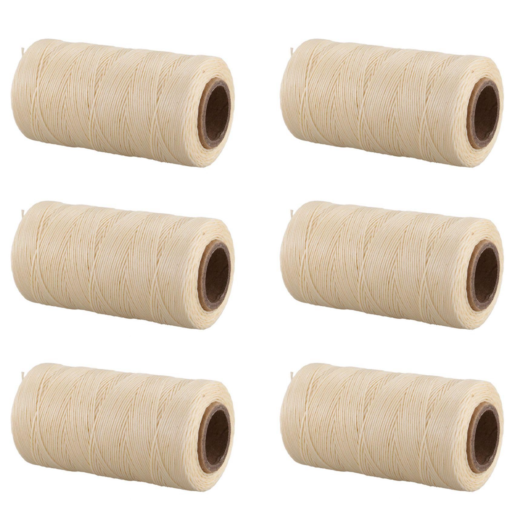 Vjsujehgy 6X 260M 150D 1MM Leather Sewing Waxed Wax Thread Hand Needle Cord Craft DIY :Cream-Coloured