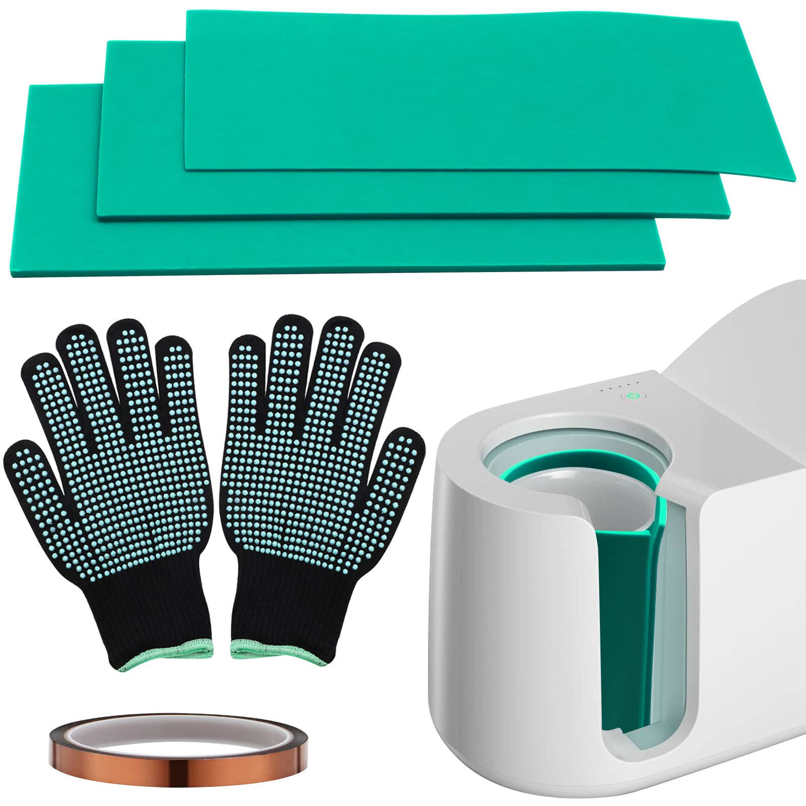 ZOCONE Sublimation Tumblers Wrap Set for Cricut Mug Press Accessories, 3 Thickness Silicone Mug Tumbler Wrap Sublimation Blanks Products for Heat Press Sublimation Machine, 9.8 x 4.7 Inch (Green)