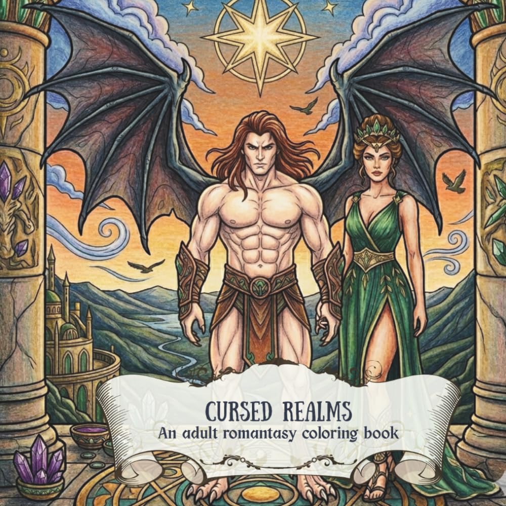 Cursed Realms: A romantasy coloring book