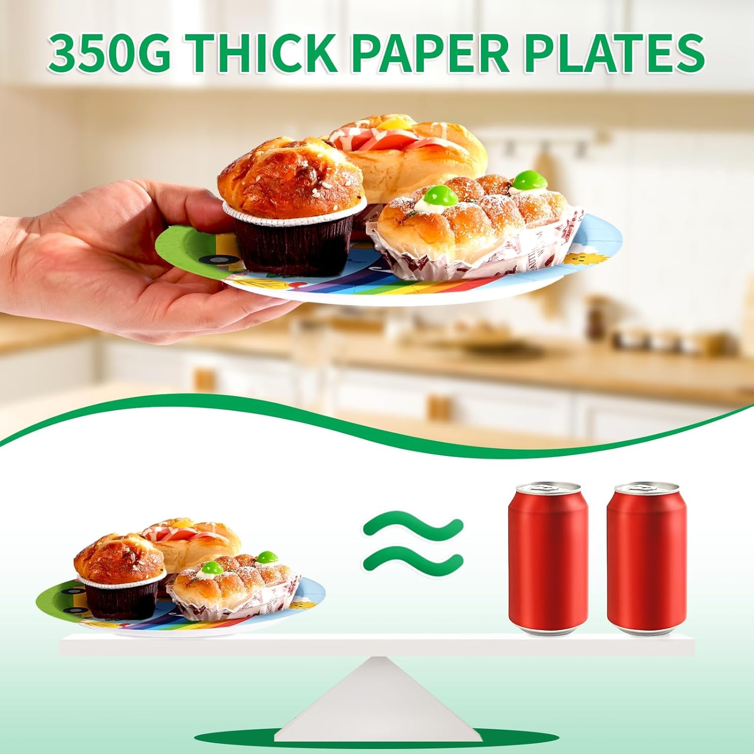 96Pcs Cartoon Melon Birthday Party Supplies School Bus Plates and Napkins Rainbow Watermelon Tableware Set for Boys and Girls Birthday Baby Shower Party Supplies Serves 24 - Image 3