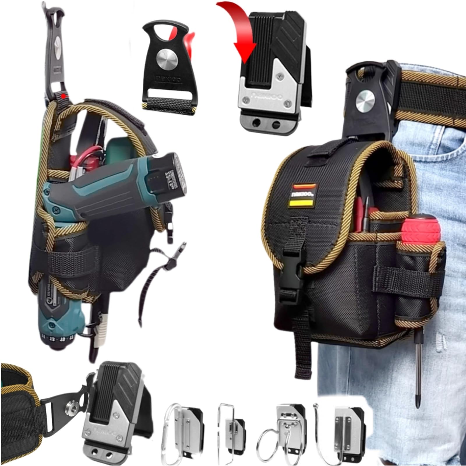 Amazon.co.jp: 【Laxewzul】腰袋 工具入れ 釘袋 着脱式工具 Amazon.co.jp: 【Laxewzul】腰袋 工具入れ 釘袋 着脱式工具