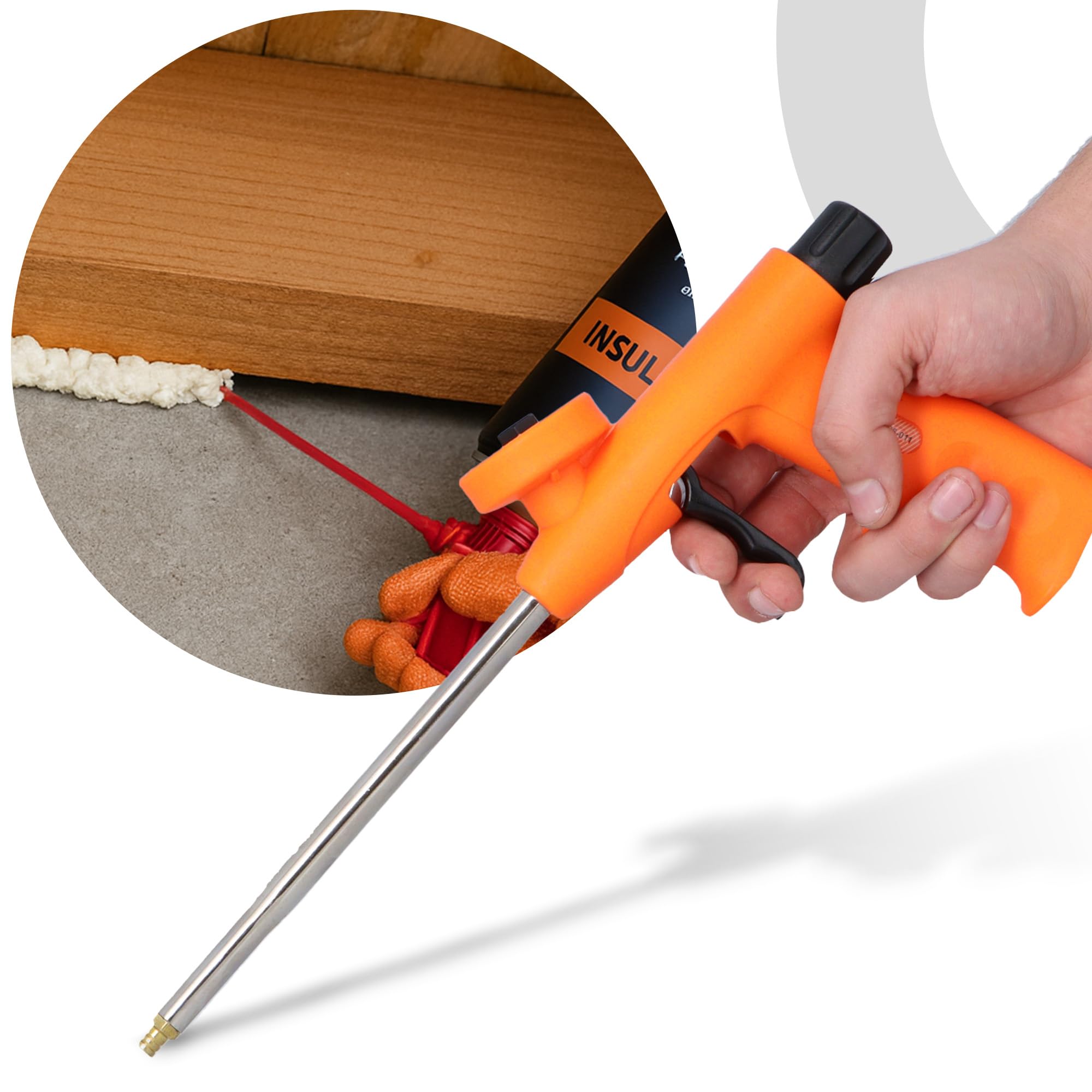 Instalguru Pistola Schiuma Poliuretanica PU Montaggio Leggera Durevole Punta Rame Ergonomica Riempimento Isolamento Sigillatura Utensile Edilizia