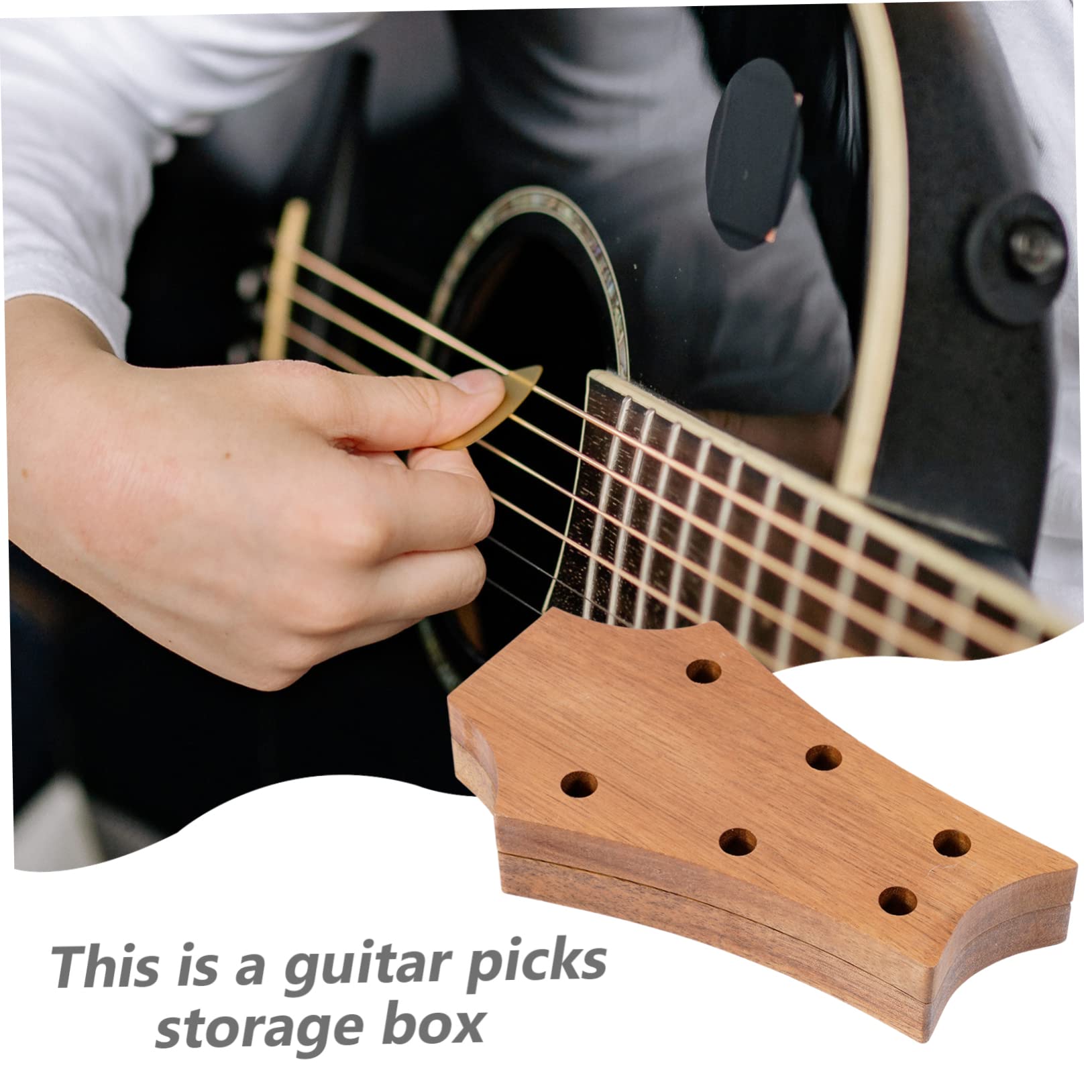 Supvox 2 Stücke Box Akustische Gitarre Pick Box Holz Gitarre Pick Fall Für Lagerung Miniatur Plektrum Organizer