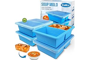 Walfos: 1-Cup Silicone Freezer Molds with Lid