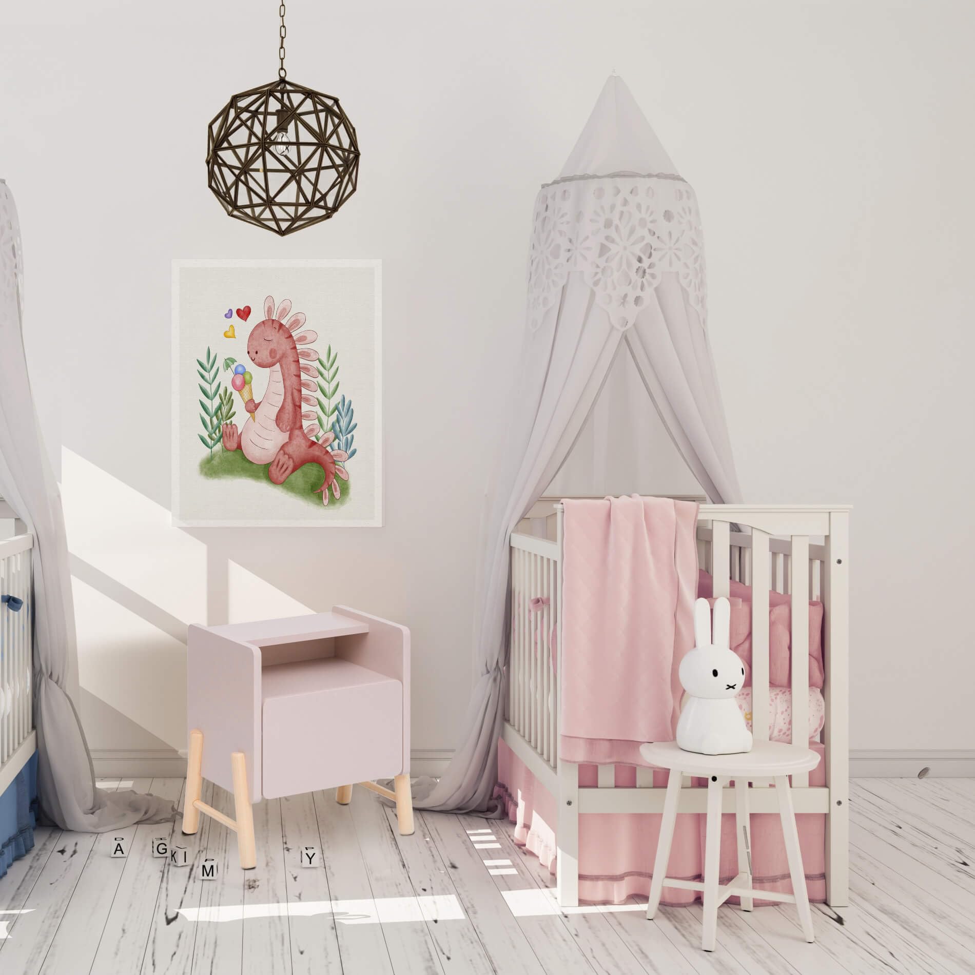Rebecca Mobili Table de Nuit pour Chambre d'enfant, Table de Nuit Montessori, Rose Marron, MDF Pin, Stable, Chambre d'enfant - Dimensions HxLxP : 49 x 43 x 30 cm - Art. RE7129