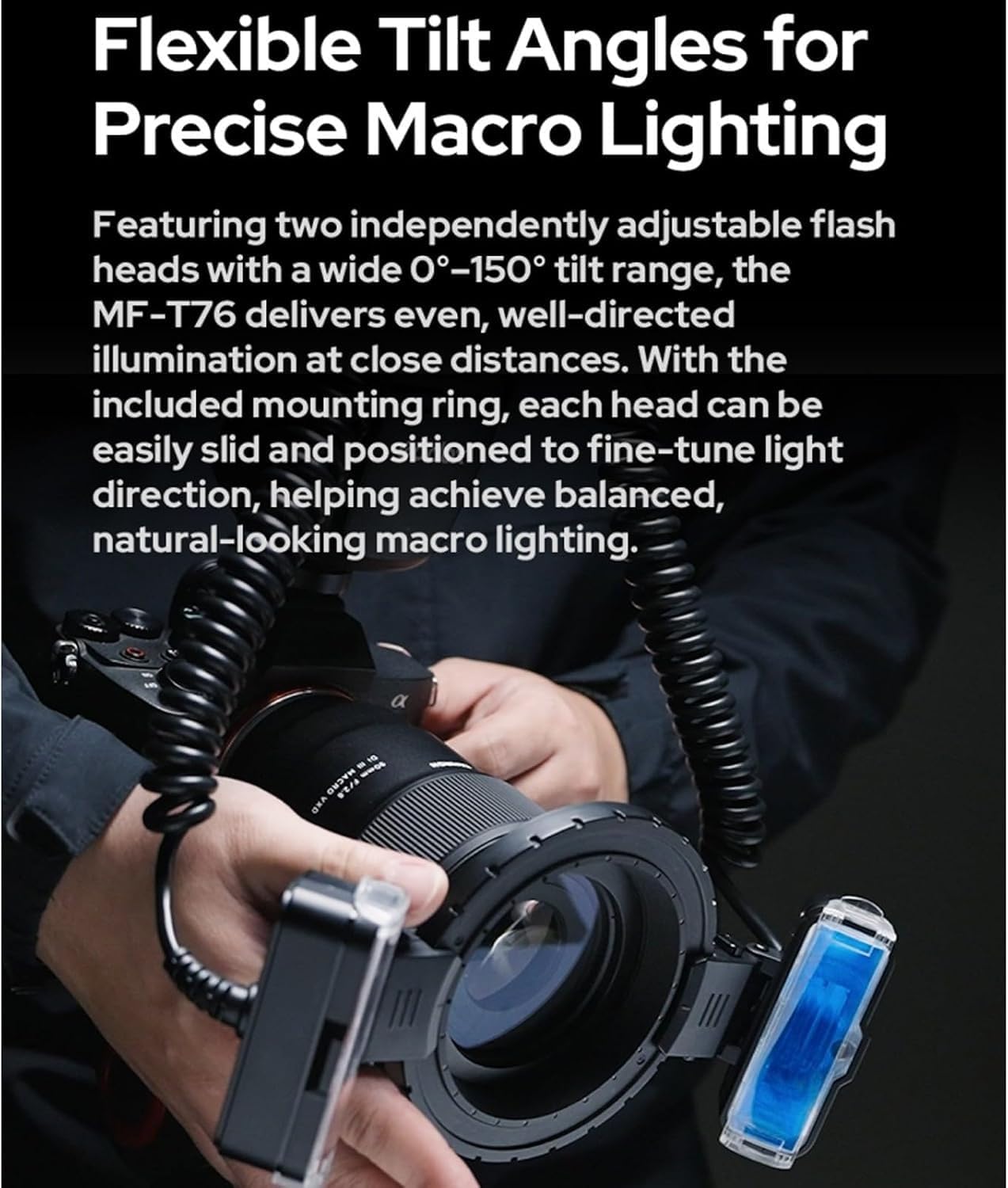 Godox MF-T76C TTL Flash Macro Doble para Canon con Difusores MF-DD