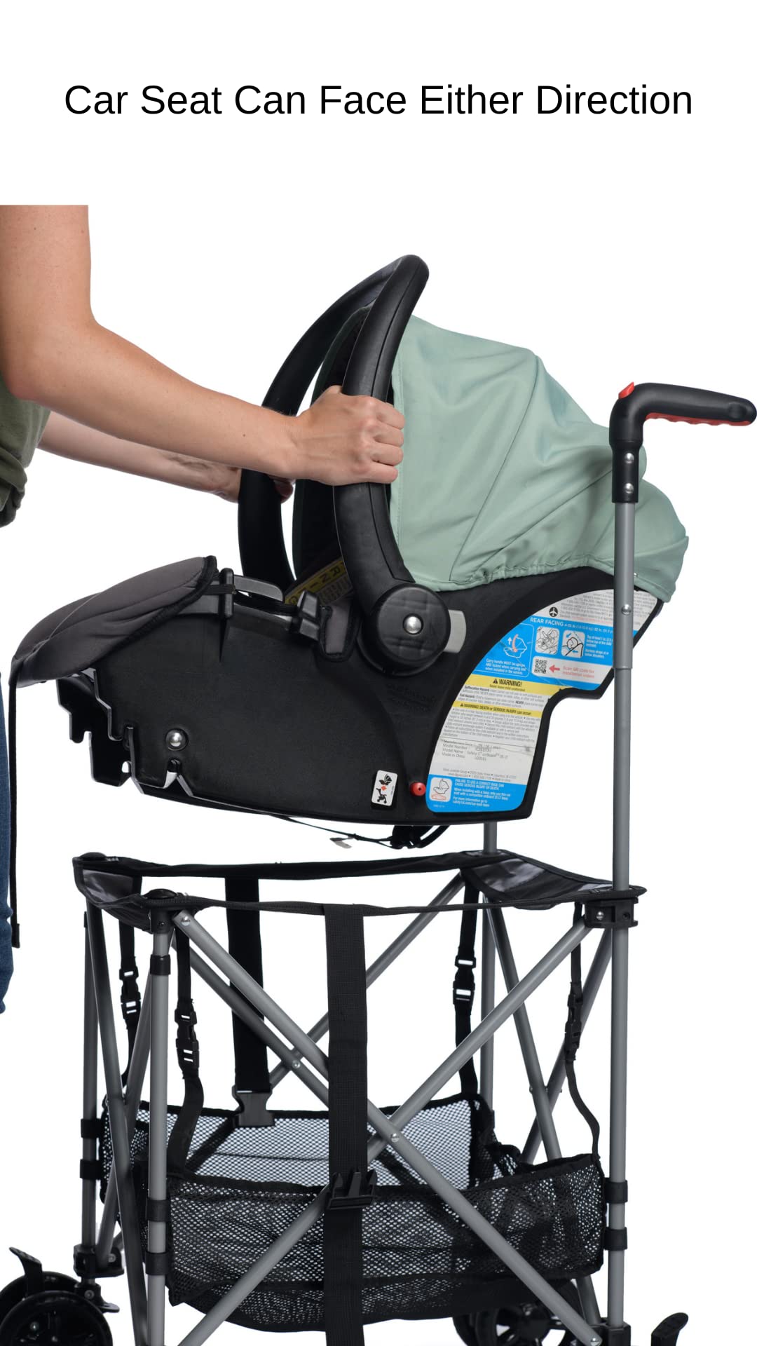 Strolyy Portabebés universal para asiento de coche. Añade ruedas a cualquier asiento de coche. Compacto y ligero. Se adapta a todas partes.