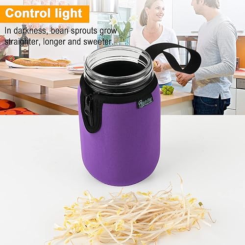 Miniatura 3 de Beautyflier Tarros Mason de 32 onzas, manga de boca ancha, boca regular, aisladores, enfriadores de vidrio para beber, frascos de brote, manga opaca