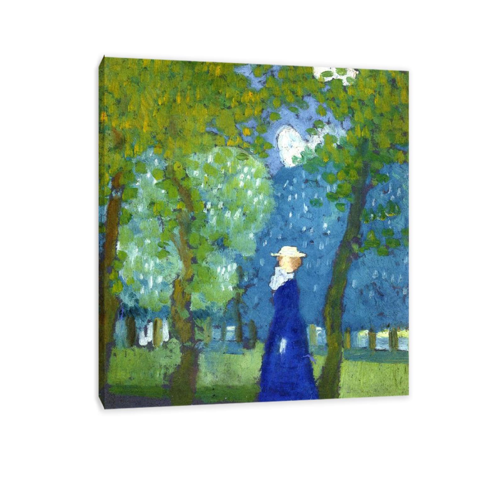 Woman in Blue by Maurice Denis drukuje słynny plakat reprodukcje obrazów olejnych, druk Giclee na płótnie - klasyczne płótno, obrazy ścienne do dekoracji salonu, 30 x 35 cm, oprawione