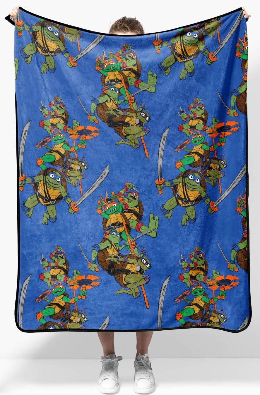 Coperta In Pile Morbida Teenage Mutant Ninja Turtles 102x127 Cm - Jay Franco, Per Bambini, Ufficiale Nickelodeon