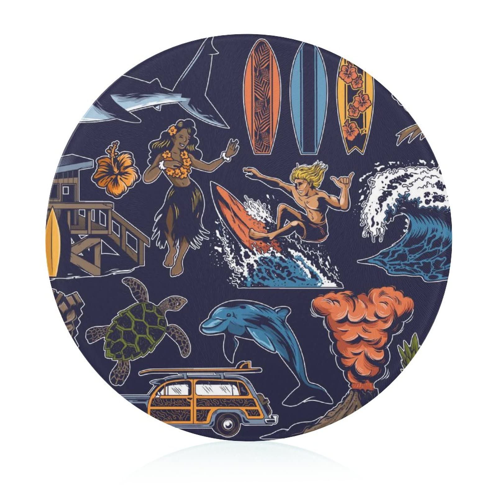 Verre de protection thermique 20 cm plateau de cuisine haut de gamme requin tortue