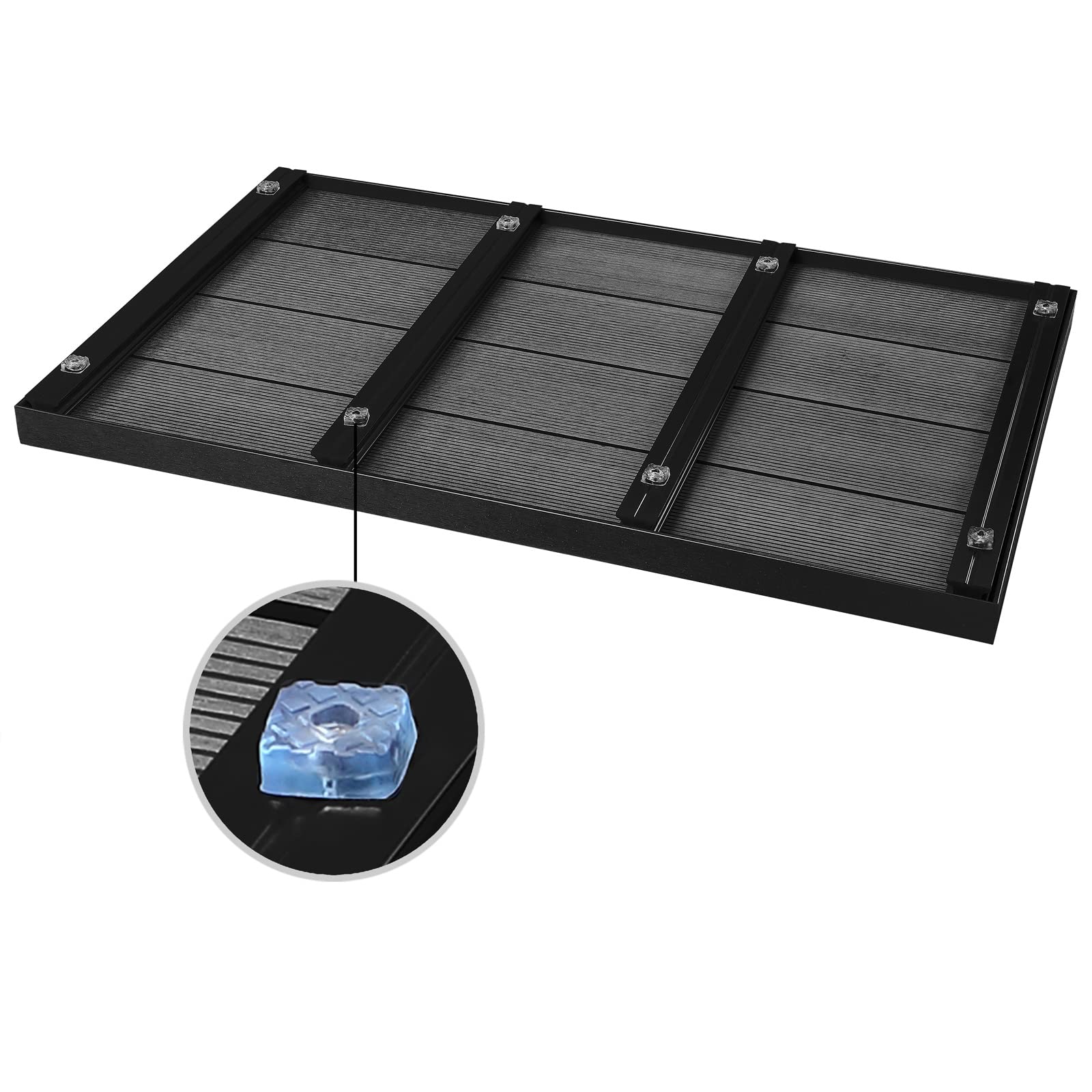 CASARIA® Elemento de Suelo para Ducha Solar de Piscina Plato Base Antideslizante de WPC 101x63x5,5cm Antracita