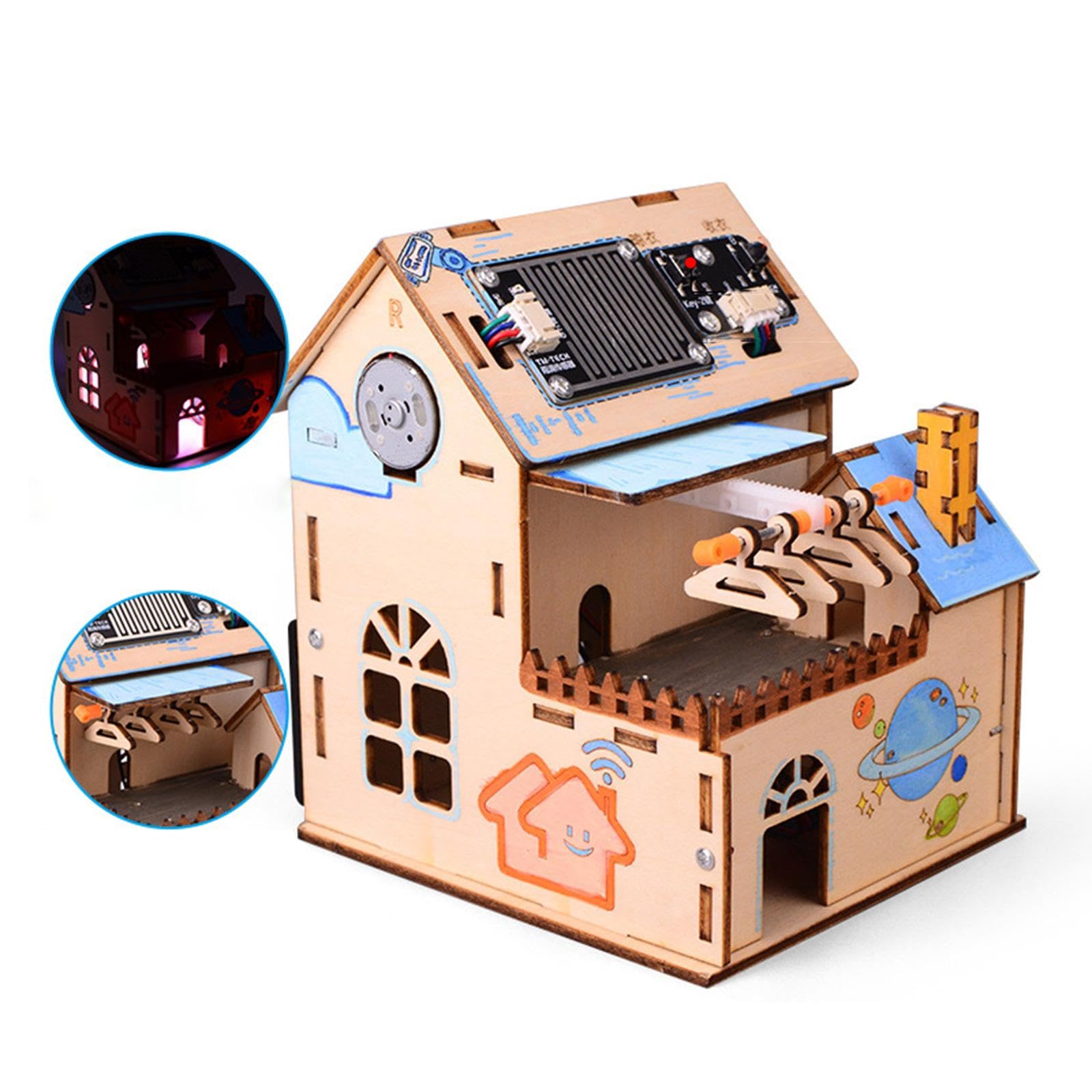 Kit Electrónico DIY para El Hogar con Tendedero Inteligente, Fácil de Ensamblar, Ideal como Material Didáctico para Niños Y Niñas en Edad Escolar a Pa
