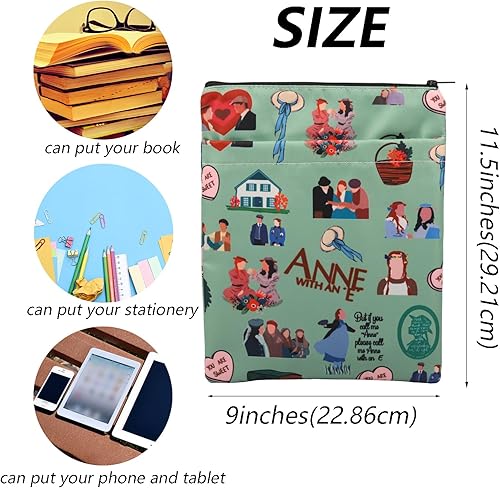 Miniatura 3 de WSNANG Anne Green - Funda de libro inspirada en Anne Shirley, funda para libros, protector de libros, regalo literario para lectores, arte de libros