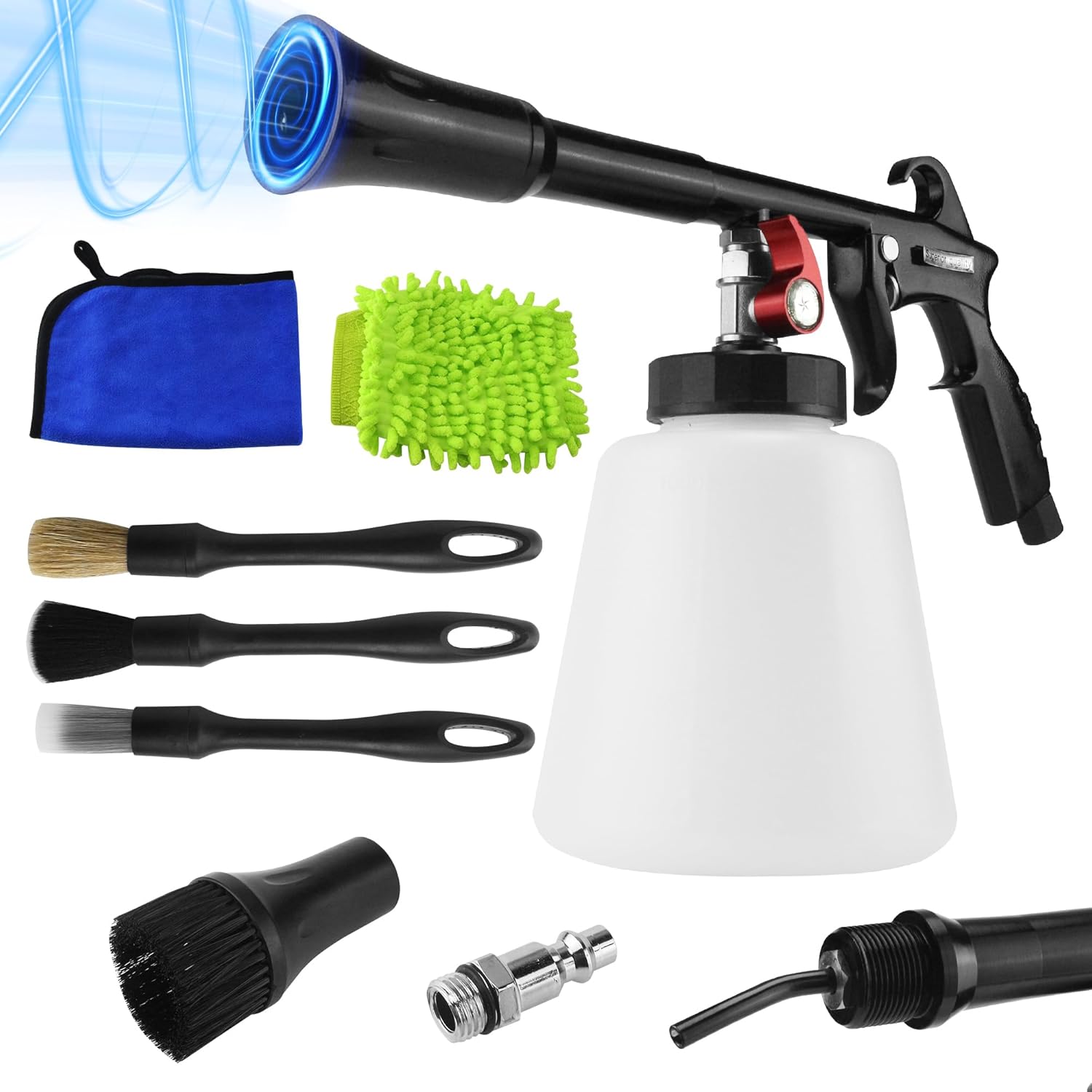 HANDY Tornado Air Cleaning Gun 80-160PSI High Pressure Car Blow Gun, 2 Nozzles, Powerful Air Blast for Dust & Dirt Removal, Surface Cleaning Tool