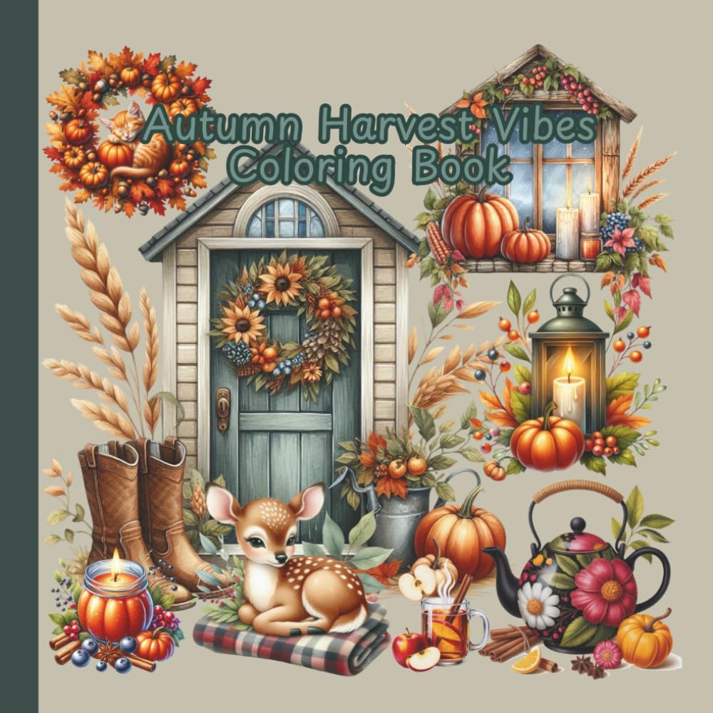 Autumn Harvest Vibes Coloring Book (Autumn and Fall Coloring Books)