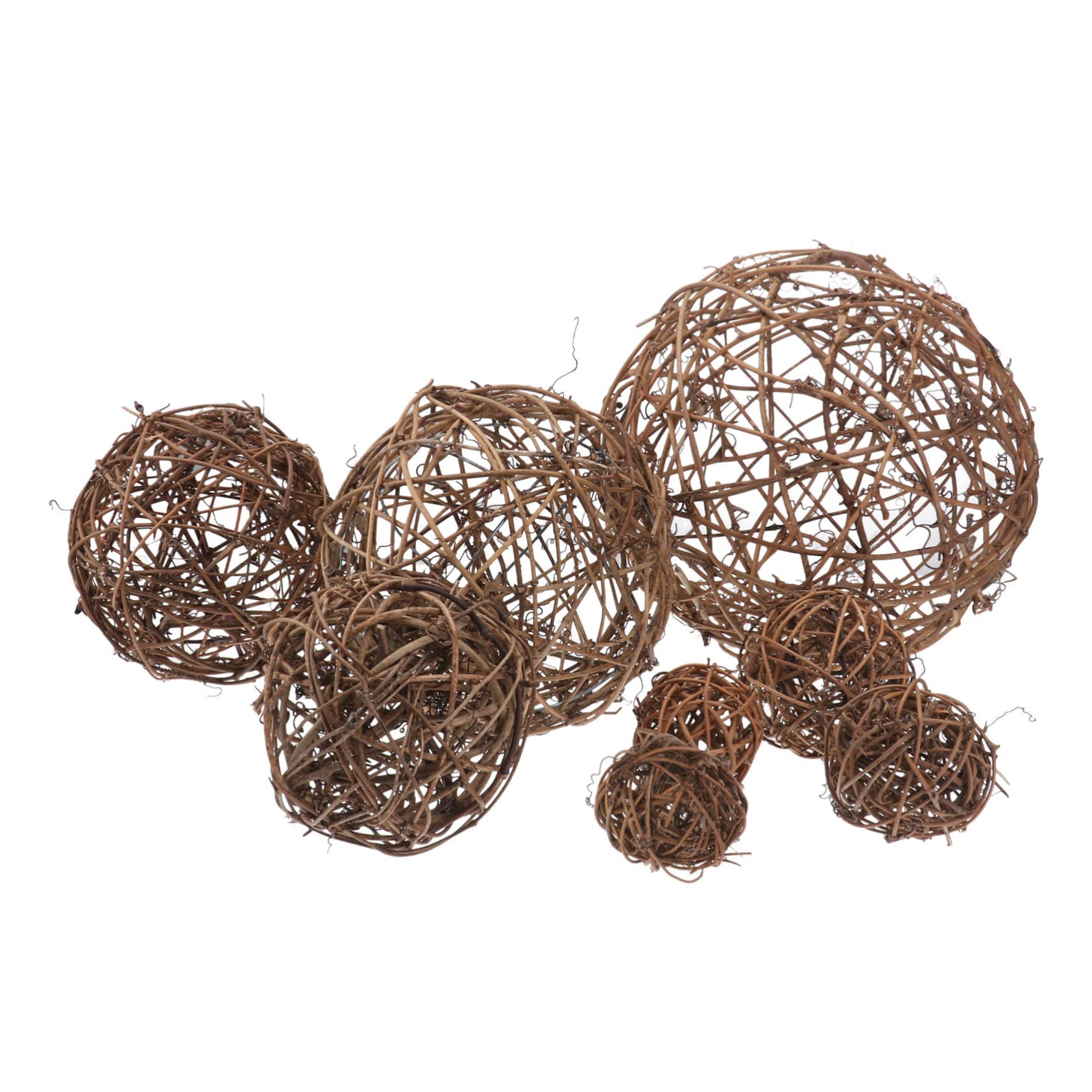 Beatifufu 8pcs Natural Vine Balls Decorative Outdoor Rattan Woven Balls for DIY Party Decorations