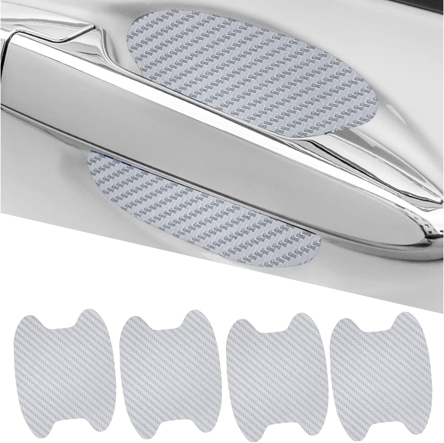 TRNOI Car Door Handle Protector,Carbon Fiber AntiScratches