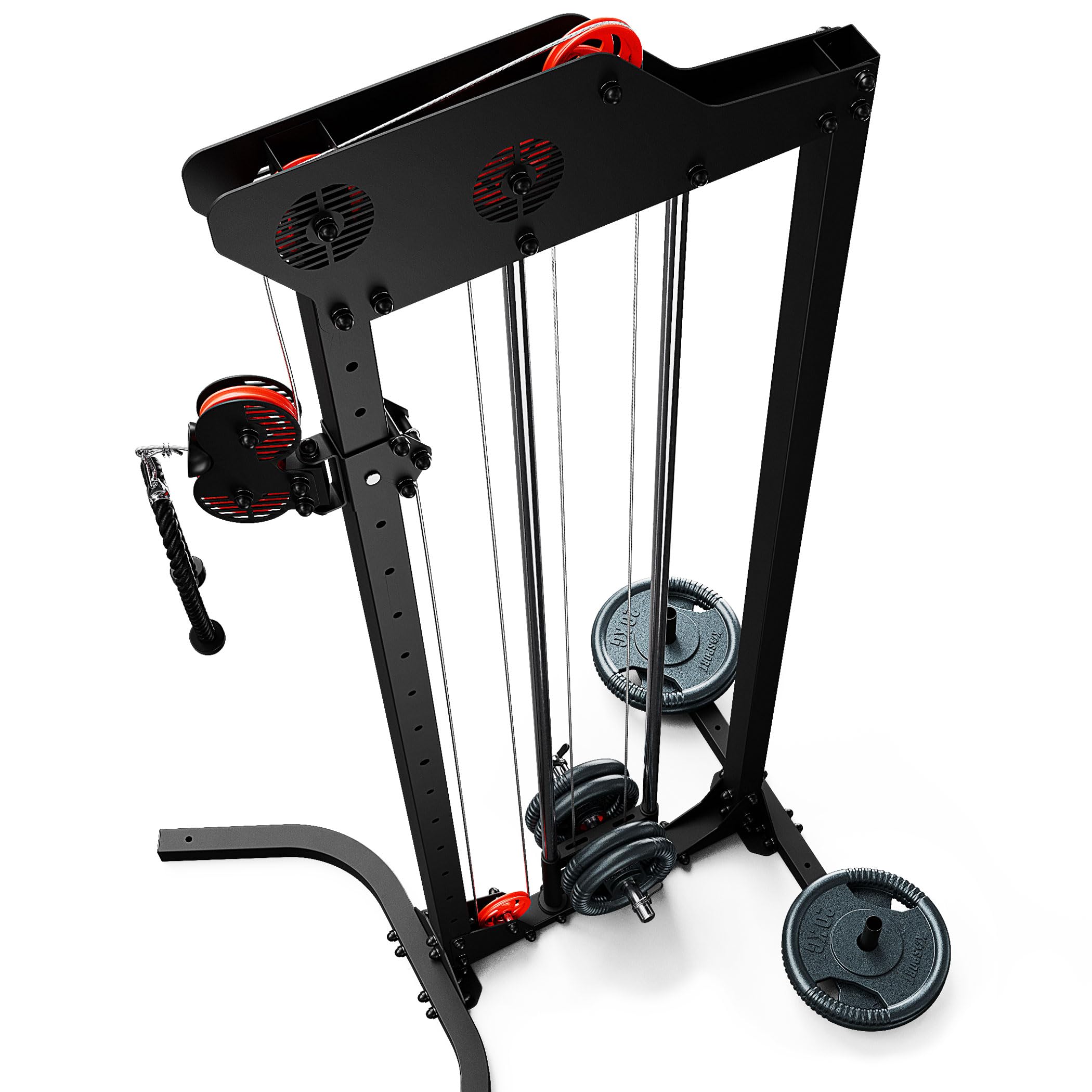 K-Sport: Estación de tracción estacionaria de hasta 125 kg, estación de tracción de cable de 3 vías, estación de tracción de cable independiente, altura regulable, estación de entrenamiento para el