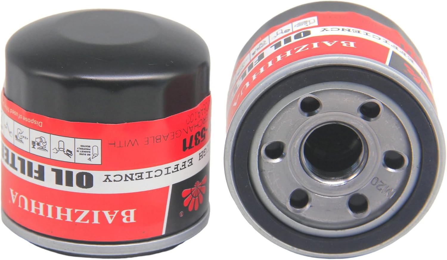 5-PACK BAIZHIHUA LF-5371 Premium Oil Filter Replace 15208AA100 Fits Subaru 1996-2009 Outback, 1990-2012 Legacy, 1993-2011 Impreza, 2002-2014 WRX & STI, 2015-2021 STi, 1998-2010 Forester 2003-2006 Baja