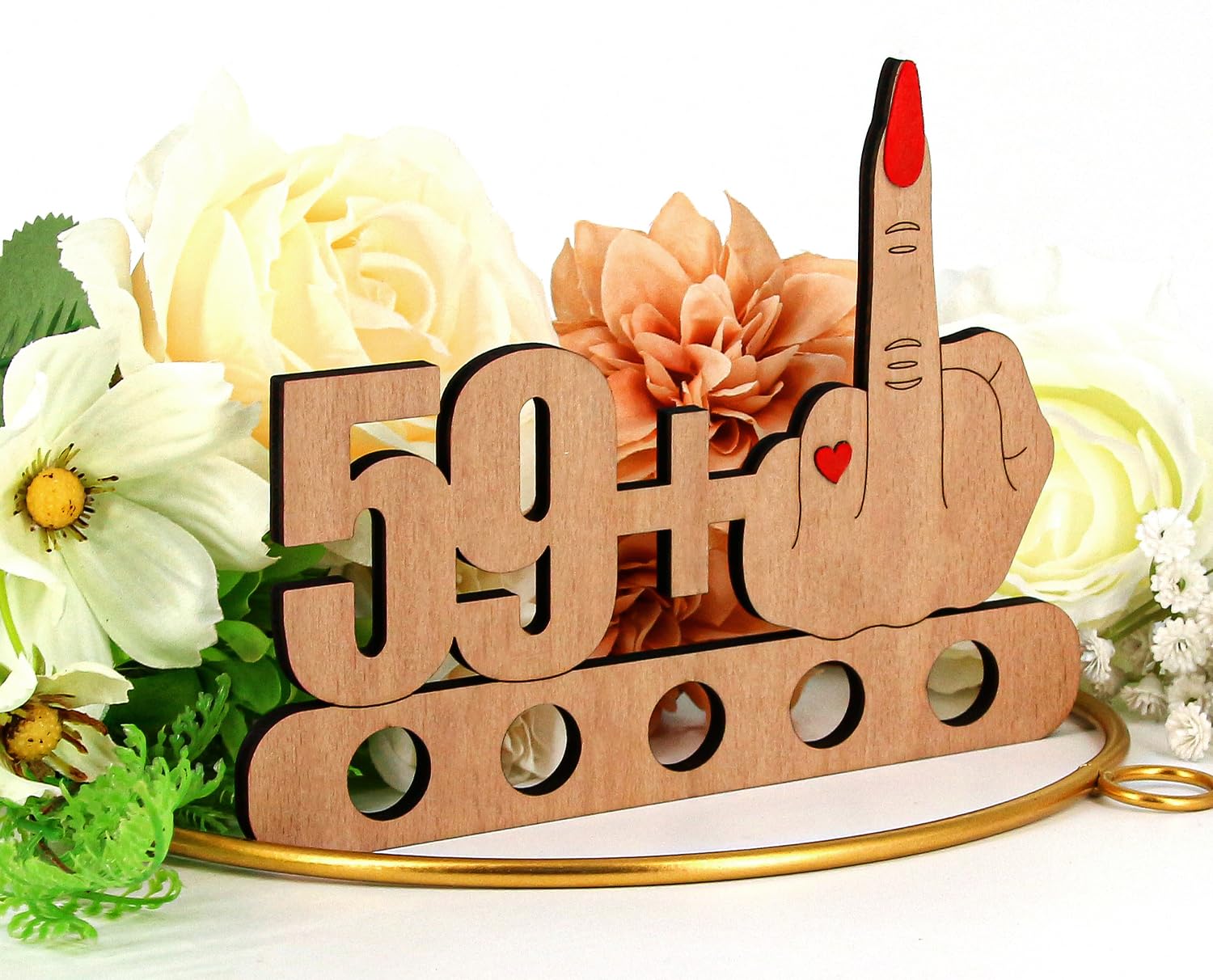 Regalo 60° Compleanno In Legno - Targa Personalizzabile Con Portabanconote, Decorazione Per Anniversari - Foto 11