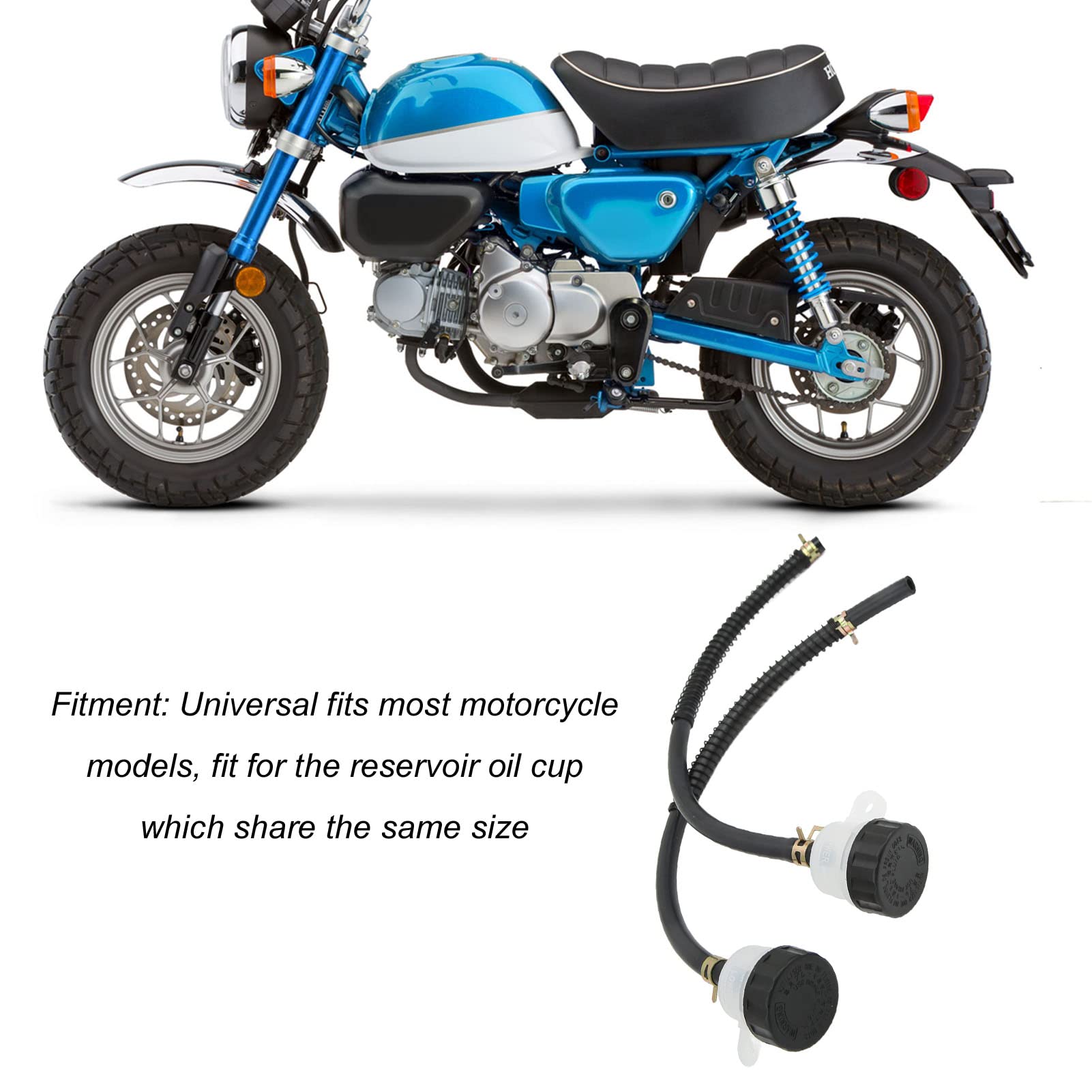Réservoir de Liquide de Frein Universel pour Moto avec Tuyau D'huile, Maître-cylindre Avant, 1 Paire