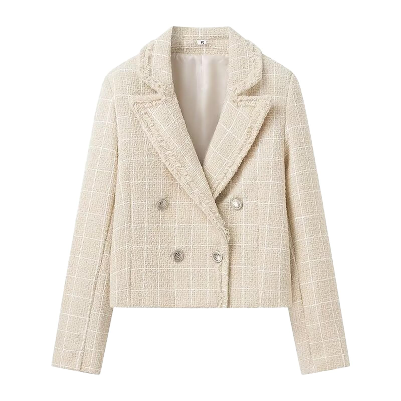 Chaqueta de entretiempo para mujer, moderna chaqueta de ocio para mujer con estructura monocromática, decoración de doble hebilla, manga larga