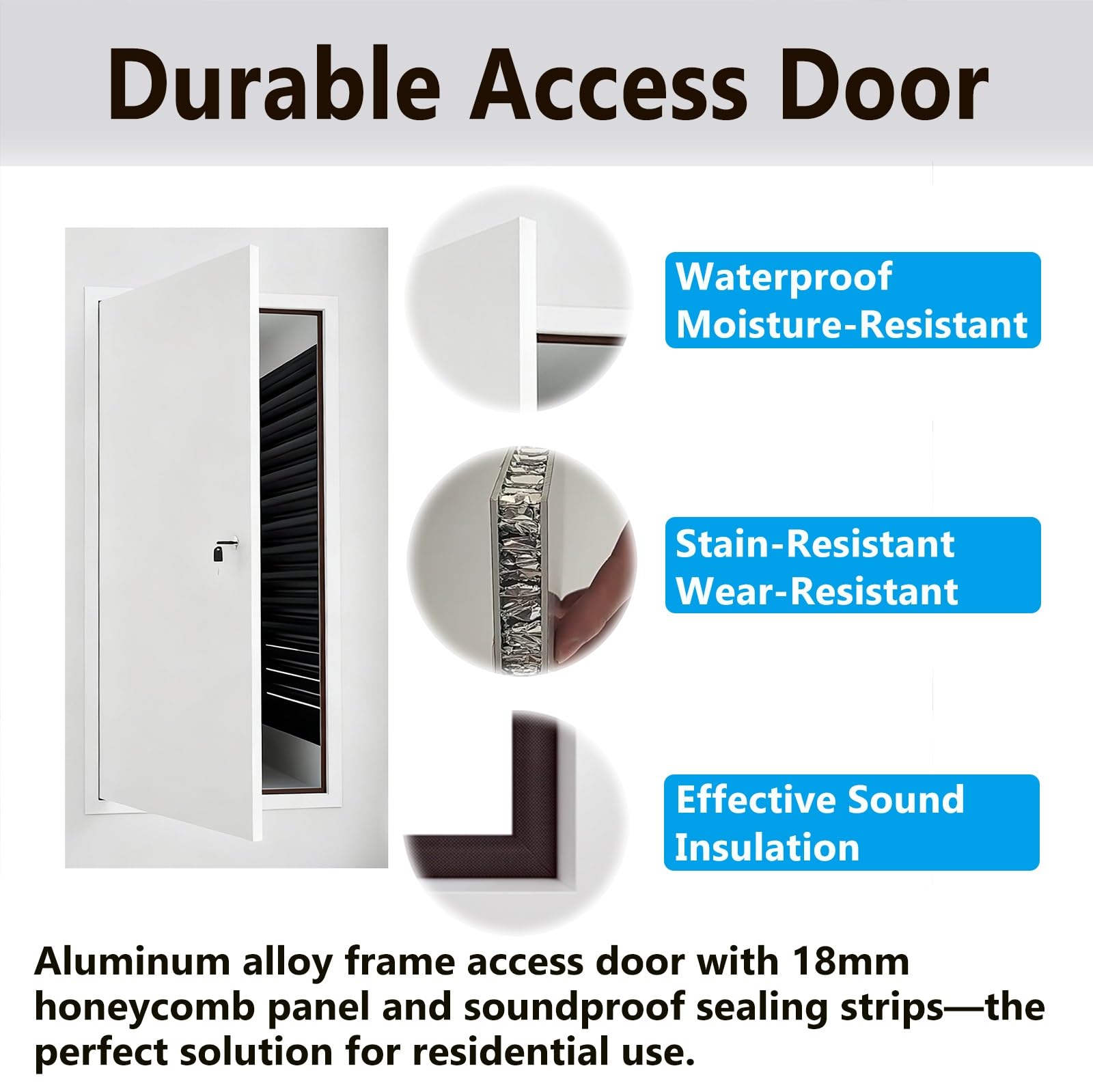 Trampilla Pladur Panel Insp. Aluminio con cerr., Puerta Insp. Tubos calef. imperm., Tapa Orificio Pared Duradera para cableado eléct.(Dark Gray,WxH 10"X10")