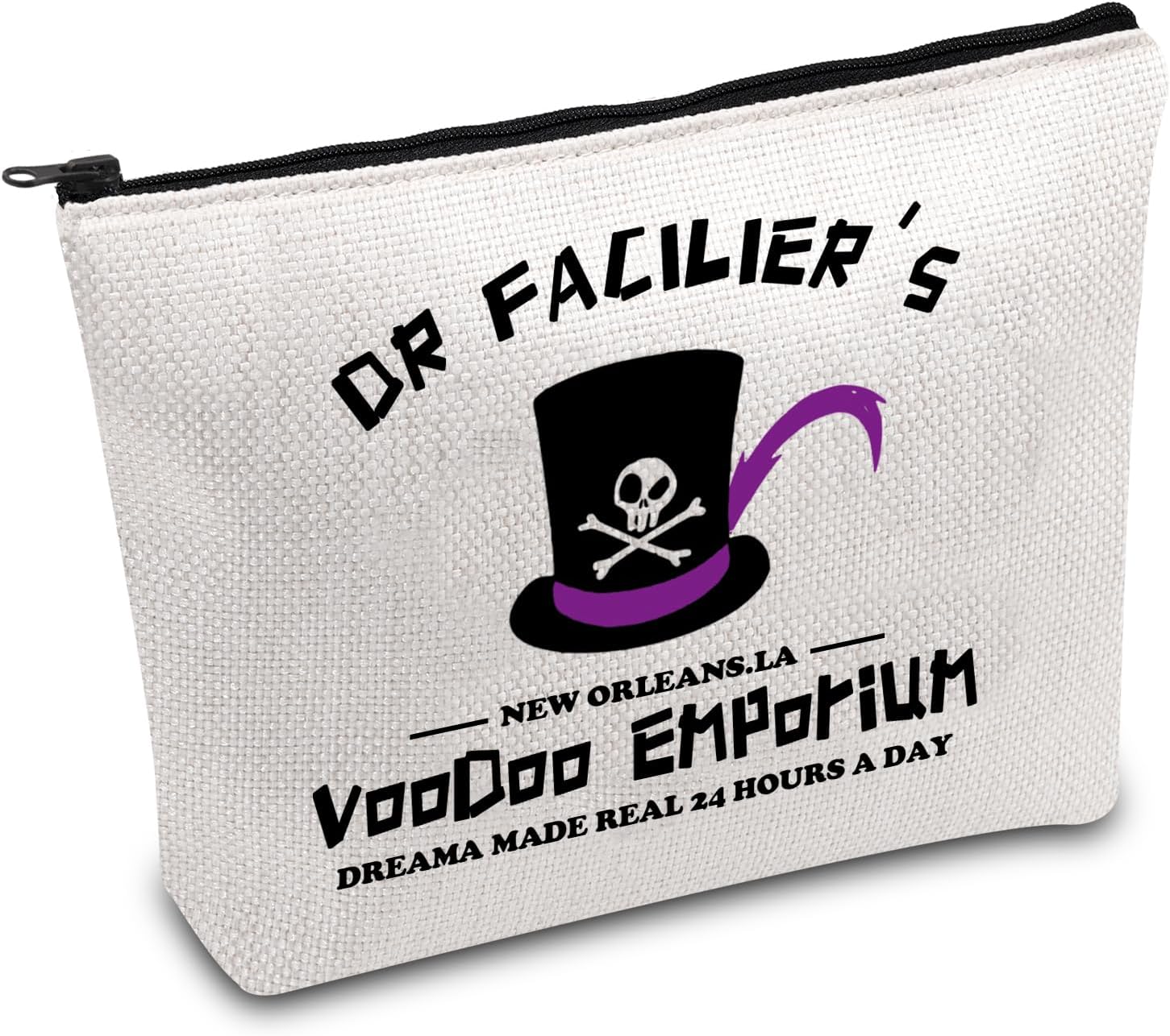 FOTAP Dr. Facilier Lover Gift Princess and The Frog Inspired Gift Dr. Facilier Voodoo Emporium Zipper Pouch Villain Makeup Bag Magic Kingdom Gift (Emporium)