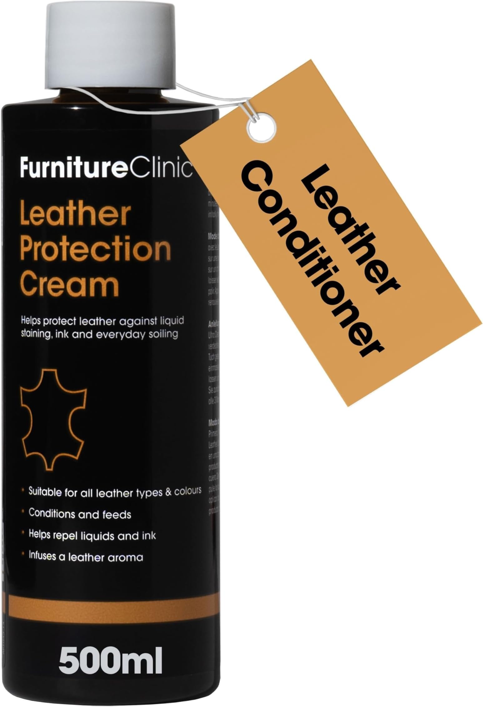 Leather Conditioner and Protection Cream - Leather Sofas, Furniture, Car Seats, Shoes, Boots, Bags, Purses | Suitable for Dark or light leather (500ml)