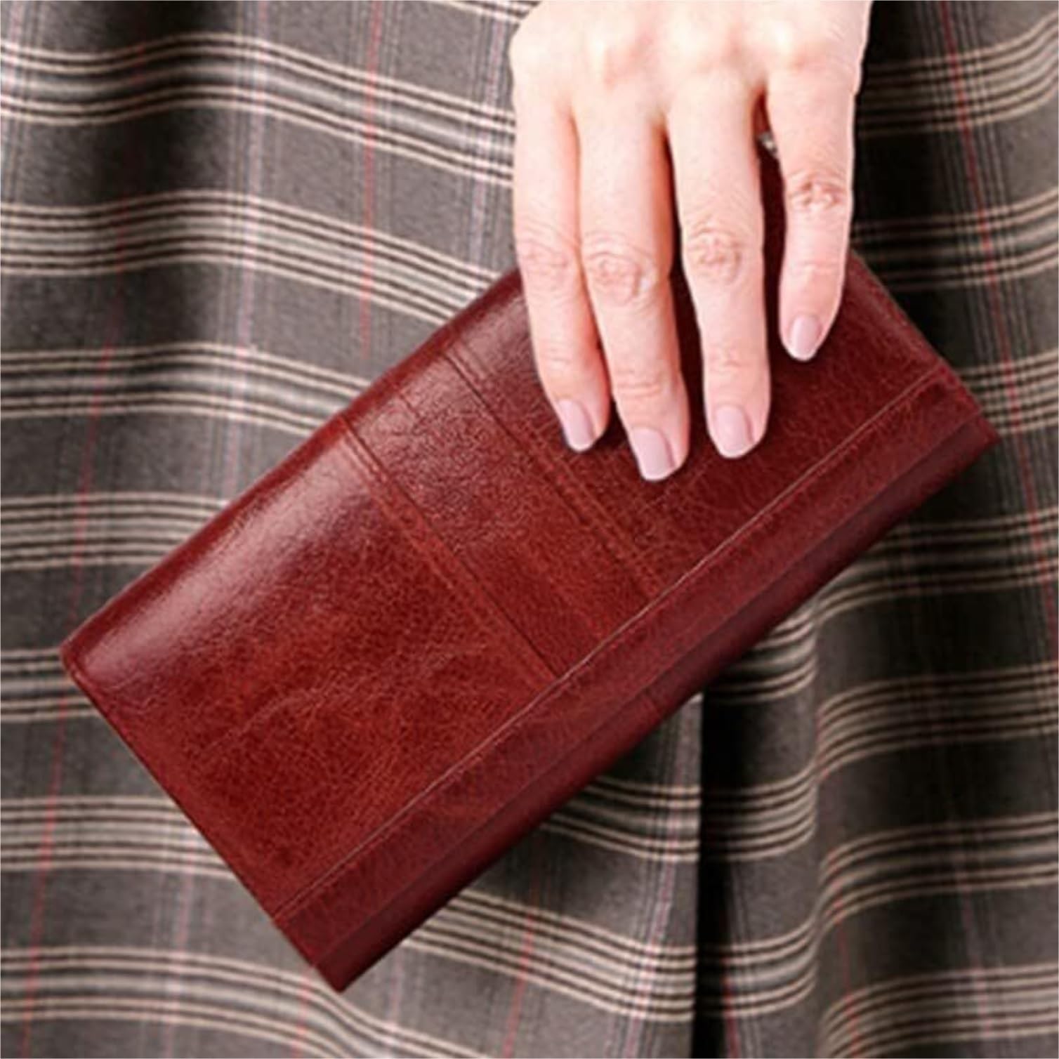 Funzione Di Contenimento Portafoglio Da Donna In Pelle Con Chiusura Magnetica Fibbia Di Grande Capacità Pochette Per Porta Carte Per Viaggio Uso Quotidiano(Blue)