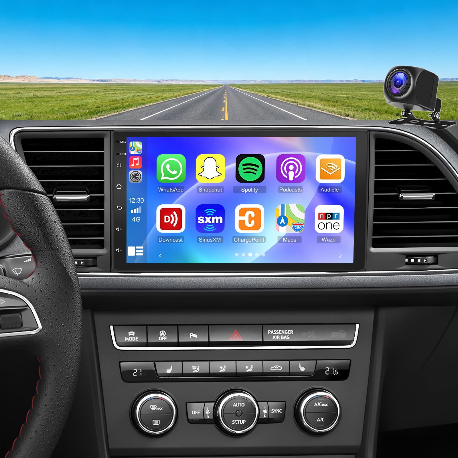 2+32G Autoradio avec sans Fil CarPlay Android Auto pour Seat Leon 2012-2017