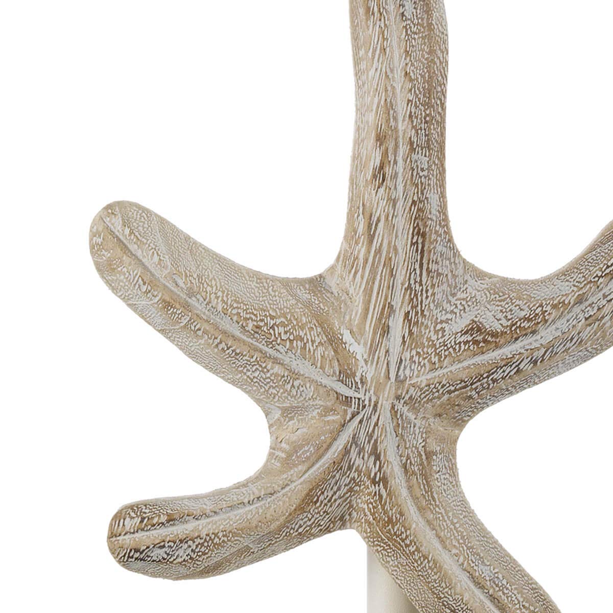 onli – Lámpara de mesa de madera decoración estrella con pantalla de lámpara de plástico, Beige,